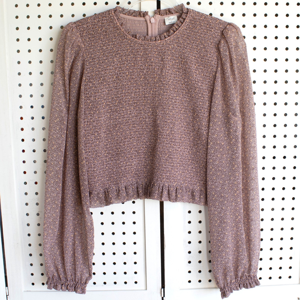 Wilfred Womens SIZE L Aritzia Tempest Long Sleeve Smocked Top